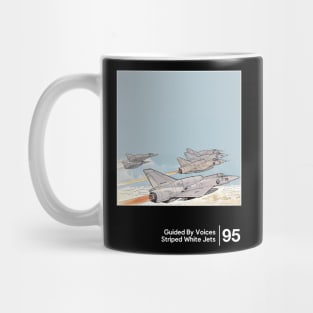 Striped White Jets / Minimalist Graphic Artwork Design Mug